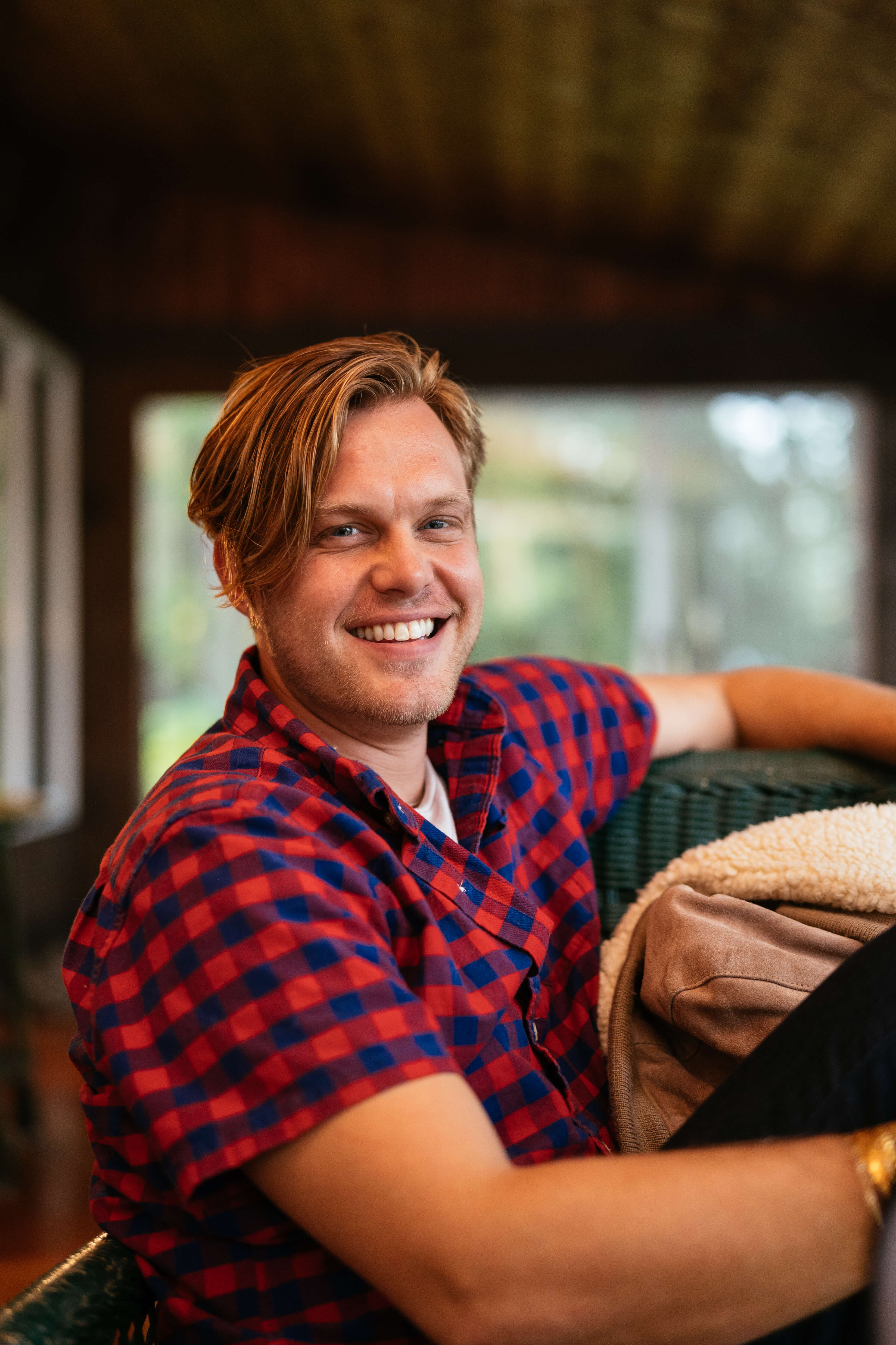 Warm portrait in checkered shirt